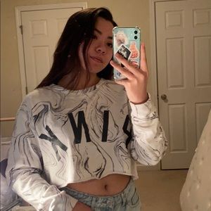 PINK marble sweatshirt